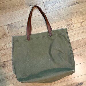 Madewell Large Canvas Transport Tote, Olive, Great Condition